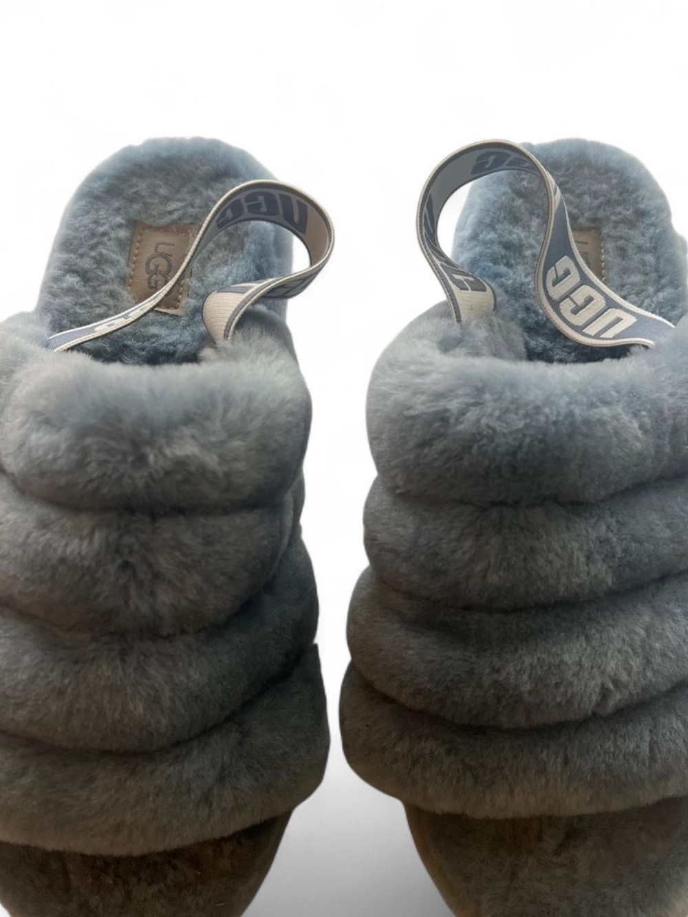 UGG Slate Fluff Slide Slippers with Branded Heel Strap